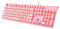 i-rocks Teclado mecánico K75M - 104 teclas - con interruptores Cherry MX Brown, teclas PBT, luz LED retroiluminada y teclas de acceso directo - luz programable y grabadora macro (rosa)