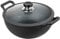 Vinod Legacy Pre-Seasoned Cast Iron Kadai with Glass Lid – 2.4L, 22cm | Deep Frying Pan Wok for Cooking | Naturally Non-Stick Cookware | Induction & Gas Compatible | Safe Grip Handle | Black Finish