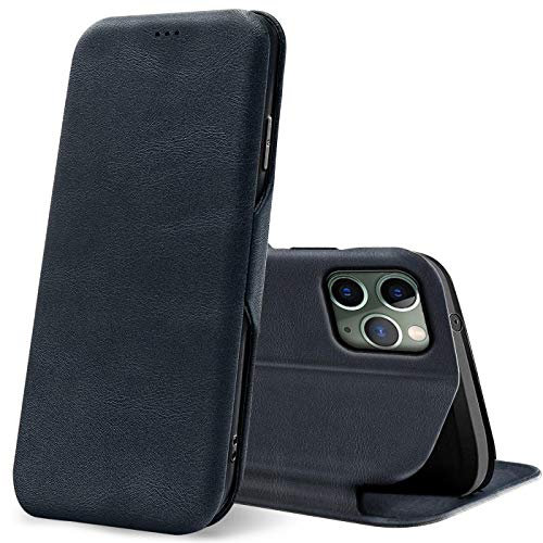 Verco Case per Apple iPhone 11 Pro Max Custodia, Cover a Libro Pelle PU per iPhone 11 Pro Max Custodia Premio Booklet Protettiva, Blu