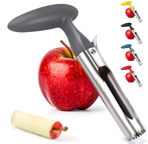 SCHVUBENR Premium Apfelentkerner Werkzeug – einfach zu bedienen und zu reinigen – stabiler Apfelentferner mit scharfen, gezackten Spitzen – Edelstahl-Entkerner für Apfel und Birne – Früchte mit