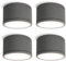 SSC-LUXon 4 Stück CELI-WX Bad Aufbauleuchten LED IP44 inkl. GX53 LED Lampe neutralweiß 5W - Aufbauspot flach 230V anthrazit