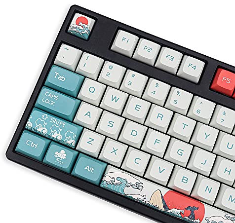 Gliging Anime Keycaps 108 PBT Heat Sublimation XDA Profile Japanese Coral Sea for Cherry Mx Gateron Kailh Switch Mechanical Keyboard 61/64/87/108 Layout