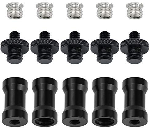 15 Pieces 1/4 3/8 Light Stand Adapter, Tripod Screw Adapter Converter for DSLR Camera Tripod, Shoulder Rig, Flash Light Stand, Camera Cage, Lighting Equipment, LED Panel, GoPro Tripod Mount