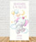 Cartel de bienvenida de Bautizo de Elefanta 140x70cm|Divertido y económico|Detalle de bautizo|Decorado bautizo| Personalizable