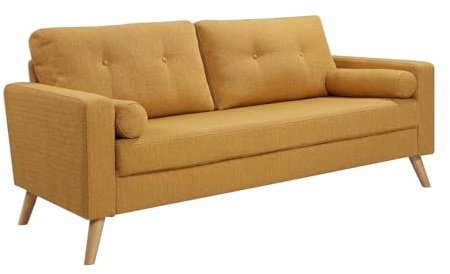 Vente-unique - Sofa ohne Schlafmöglichkeit 3 Tatum - Polyester - gelb
