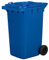 Jestic Cubo de basura 120 240 para basura basura con ruedas de goma silenciosas para recogida diferenciada, reciclaje interior exterior EN840 (240 Litros, Azul)