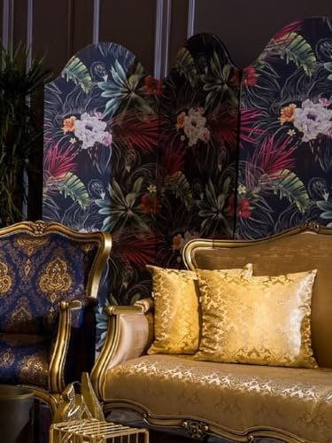 Casa Padrino Luxus Barock Raumteiler Mehrfarbig - Faltbarer Massivholz Paravant im Barockstil - Barock Schlafzimmer & Hotel Möbel