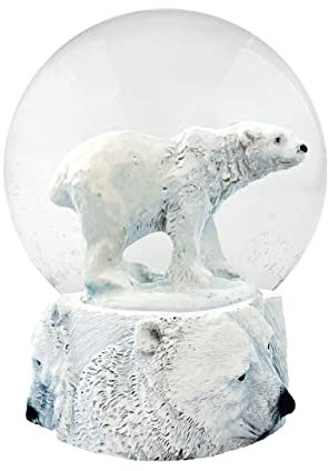 Deluxebase Eisbär, Schneekugel mit Harz-Figur und geformtem Sockel, tolles Geschenk und Dekoration für zu Hause.