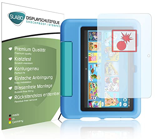 Slabo 2 x Panzerschutzfolie kompatibel mit Amazon Fire 7 Kids-Tablet 12. Generation (2022) Panzerfolie Displayschutzfolie Schutzfolie Folie Shockproof KLAR