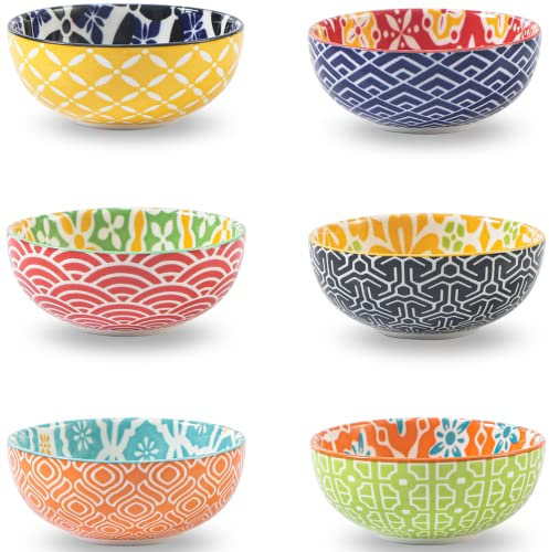 Metahom Lot de 6 bols à sauce en céramique pour sauce soja, 7,6 cm, mini bols pour condiments, sushis, apéritifs, accompagnements