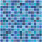LSDECO 12 x 12 Mosaic Tiles Backsplash, Glass Tiles, Backsplash Tile for Kitchen Bathroom Swimming Pool (Cobalt Blue Blend, 1 Sq.Ft)