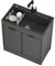 Fregadero con Patas Acero Exterior Jardin Negro Mueble Fregadero Cocina Pila Lavadero Fregadero de Acero Inoxidable Fregadero de Lavandería Portátil con Grifo y Desagüe Preparación Estación de trabajo