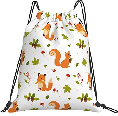 Eichhörnchen-Rucksack mit Kordelzug,niedliche Tasche,Waage,Tasche,Sackpack für Reisen,Strand,Yoga,Einkaufen im Freien