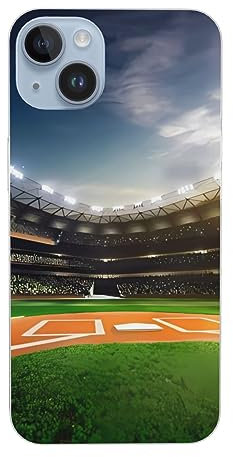 ASmeir Grüner Baseball-Feld-Hintergrund-Druck-Telefon-Kasten-stoßfeste Telefonabdeckung Für Männer Frauen Dauerhafte Klare Schutzhülle Für Ip14-6.1 Zoll