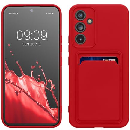 kwmobile Handyhülle kompatibel mit Samsung Galaxy A54 5G Hülle - Handy Cover mit Fach für Karten - in Rot