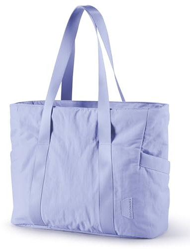 bagsmart Handtasche Damen, Reisetasche Groß, Schultertasche Arbeitstasche Damen Tasche, Shopper Tote Bag für Arbeit, Schule, Wochenendausflug, Wandern, Yoga, Lila, Groß