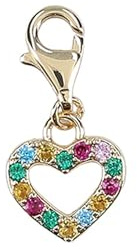 Depesche 11785-079 Charms Express yourself - Anhänger für Halsketten und Armband, buntes Herz, vergoldet, als kleines Geschenk