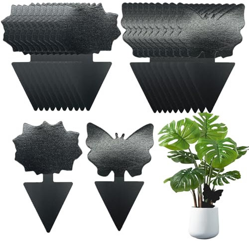 LLYJOYE 20x Fruit Fly Traps Black Sticky Fungus Gnat Flies Traps Double-Sided Insects Catcher for Houseplants Indoor Outdoor