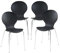 [en.casa] Esszimmerstühle 4er Set Etne Stühle für Esszimmer Küchenstühle Stapelstuhl Holz Metallbeine 85 x 48 x 50 cm Lehnstuhl Schwarz