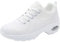 Arch Support Trainers Women Casual Air Cushion Jogging Shoes Comfortable Lace up Sport Shoes Lightweight Low Toe Running Shoes Non Slip Arch Support Walking Shoes Breathable Besh Athletic (White, 6)