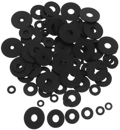 DOITOOL Sortiment 120 Schwarze Gummischeiben Vibrationsdämpfer Unterlegscheiben Schraubenabstandshalter Rutschfest für Haushaltsgeräte Waschmaschine Kühlschrank