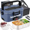 Homhut Gamelle Chauffante Affichage Température 80W Lunch Box Chauffante électrique 12V/24V/230V Boite Repas 1,8l Enfant/Adulte Pour Bureau,école,Voyage,Voiture(Bleu)