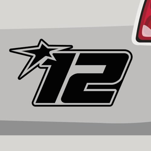 Autoaufkleber - Startnummer 12 Race Number Track - Sticker, Aufkleber für Auto, Motorrad, Fahrrad, Laptop, LKW, JDM Decal Racing (29x16cm | Weiß)
