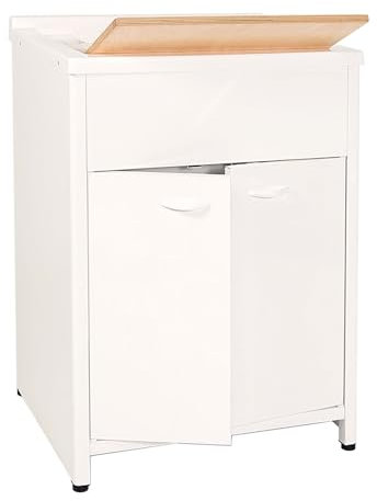 Bonussi Mobile Lavatoio da Esterno in Polipropilene e Alluminio 60x50x83 cm Bianco