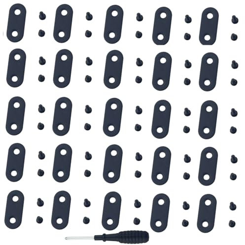 GIVIHGETI 25 Stück Flachverbinder, Edelstahl Lochplatte Halterung Metallverbinder, Holzverbinder Flache Ecke Brackets mit Schrauben, für Holzstühle, Bücherregale, Bretter, Fenster, Möbel (36 x 16 mm)