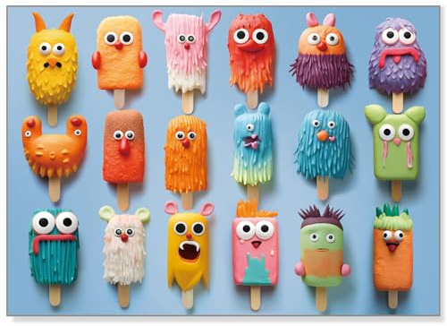 fishwisdom 1000 Teile Puzzle für Erwachsene und Jugendliche und Kinder, Familie, Happy Time Popsicle Monsters