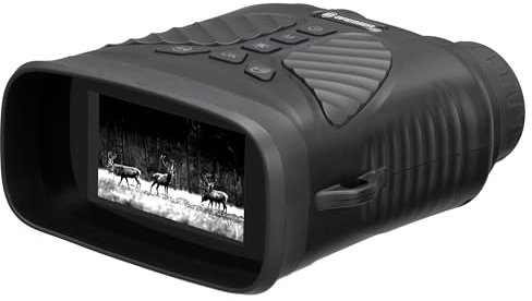 Bresser Digitales Nachtsichtgerät 4X Optik 8X Zoom 300m Reichweite 2.5K Video Foto IR-Beleuchtung Display Akku Stativanschluss Outdoor