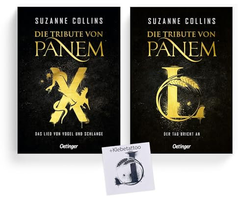 Die Tribute von Panem X & L – 2er Hardcover-Set + exklusivem Tattoo - „Das Lied von Vogel und Schlange“ & „Der Tag bricht an“ – Dystopie-Bestseller für Fans von Hunger Games & Fantasy-Büchern