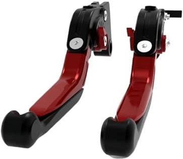 Bremshebel Für Aprilia Für RS4 Für 125 Klappbare Ausziehbare Bremskupplungshebel Motorrad Aluminium Einstellbar Motorradkupplungshebel(Black red)