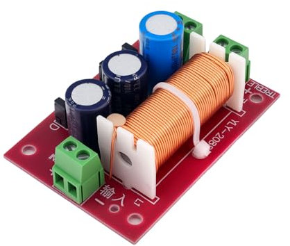 LAOMAO 400W Einstellbarer Lautsprecher Frequenzweichenfilter 2-Wege Hoch-/Tiefpass-Filter Professionelles Audio-Signalfilter für 4Ω-16Ω Lautsprecher