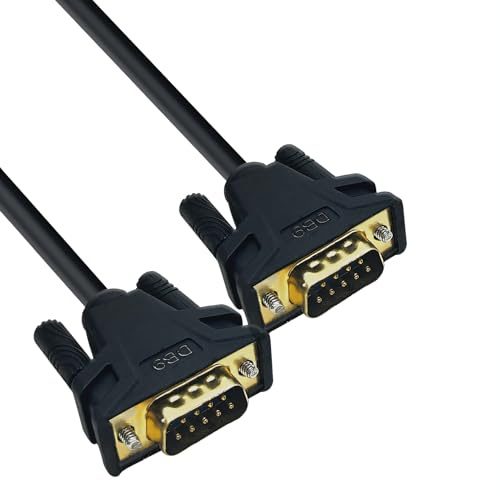 RIKYJIC 9-poliges RS232 DB9 Serielles Kabel COM-Datenkabel für PC, Drucker und andere Geräte (gerade durch M auf M, 15 Meter)