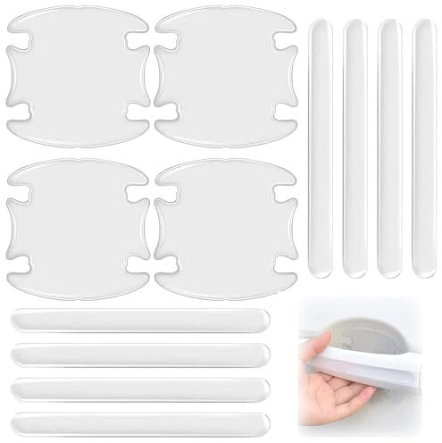 HONGLEIFA 12 Stück Set Transparent Selbtklebend Auto Türgriffe Kratzschutz Aufkleber für Dodge Journey Nitro Challenger Charger Durango, Aufkleber Lackschutzfolien Set Kratzern Schutz