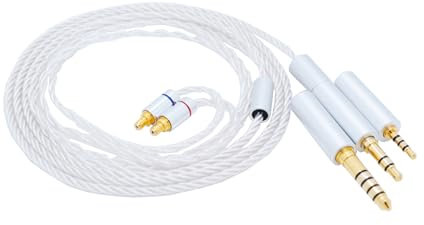 Yaowanguan Balanceado Cable con 4.4mm,2.5mm,3.5mm Adaptador para Sennheiser IE 100 PRO/IE 400 PRO/IE 500 PRO Auriculares Dinámicos Intraurales,3 en 1 repuesto platea actualización Cable(plata)