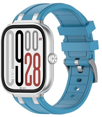 Bdsidy Silicone Strap Compatible with Redmi Watch 5/Redmi Watch 4 Bands, Adjustable Wristband Sport Replacement Bracelet for Xiaomi Band 9 Pro/Xiaomi Band 8 Pro Smartwatch Accessories (Blue)