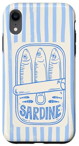 Sardine Tinned Fish La Dolce Vita Preppy Summer Striped Case for iPhone XR