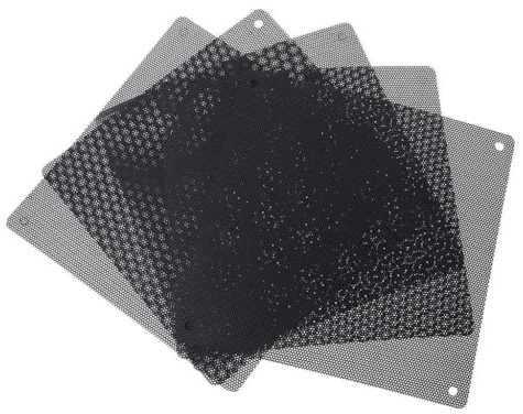 Uqezagpa Filtre 140 x 140 mm pour ventilateur de refroidisseur d'ordinateur en maille PC en maille PC anti-poussière en PVC grilles cadre en métal ventilateurs trous boîtier écrans radiateur vis coupe