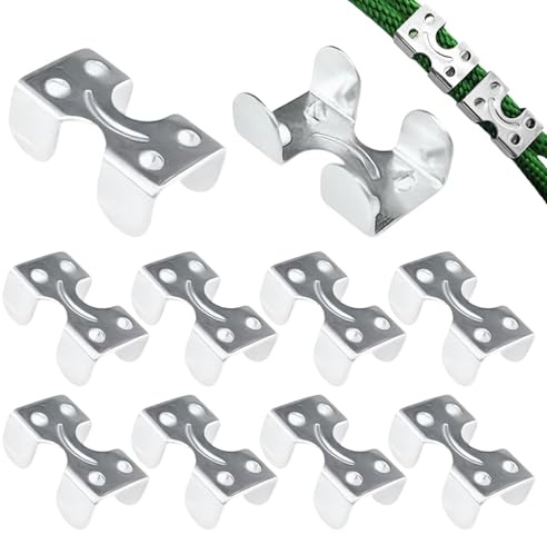 ZenithQuest 10 Pack Metal Double-Ended Rope Clamps, Zinc Plated Heavy Duty Rope Loop End Clips, 8-10mm Rope Crimps for Twisted Braided Cords Wires