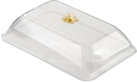 FytStycale Kuchenhaube Lebensmittelabdeckung Abdeckhaube Frischhaltehaube Servierhaube Rechteckig Aus Pp mit Dekorativem Griff für Torten für Festlichkeiten, XL Klar