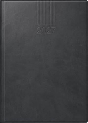 rido/idé Buchkalender Mod. ROMA 1 2027 | A5, Kunstleder, schwarz