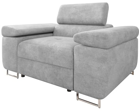 Mirjan24 Sofa Torezio I mit Einstellbare Kopfstützen, Einzelsofa, Polstersofa, Füße aus Metall Chrom, Sofagarnitur, Wohnlandschaft, Couchgarnitur (Lumo 65)