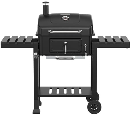 Woodland Grill BBQ - Charcoal, Bottle Opener, Integrated Thermometer | Under Caddy Storage, Portable, Perfect For Entertaining Friends & Family, Capable Of Cooking For Up To 15 People