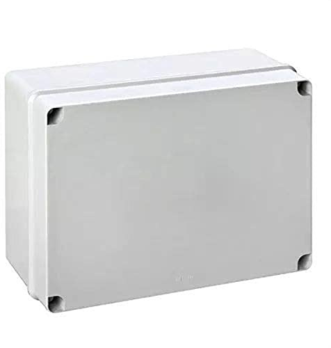 IP65-IP67 Klemmenkasten / Industriegehäuse 328x239x129mm Kabeleingänge 12xM40 Deckel grau, Unterteil glatte Seiten