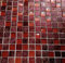 weinrote rustikele Mosaikfliese Glasmosaik Resin (Harz) mix rot offenporig