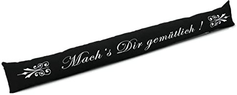heimtexland ® Zugluftstopper Windstopper Fenster Kissen Türdichtung Fensterdichtung dekorativ Bedruckt mit 46% Sandfüllung OPTIMALE ABDICHTUNG Deko Geschenk Fensterkissen Typ378 Machs Dir Gemütlich