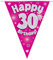 Party Bunting Happy 30th Birthday Pink Holographic 11 flags 3.9m