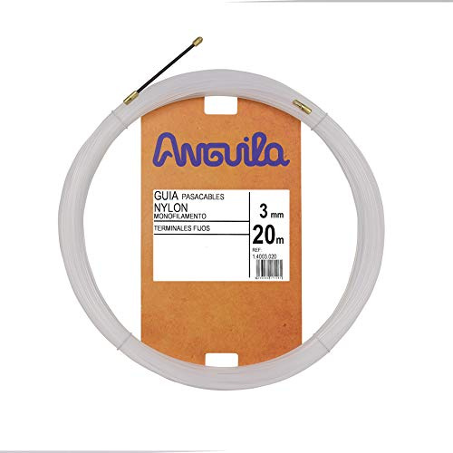 Anguila Einziehdraht Nylon feste Enden Weiß ⌀3mm 20m | Flexibel, leichtgängig, gute Schubkraft und hohe Langlebigkeit; feste Endköpfe, sofort einsatzbereit.